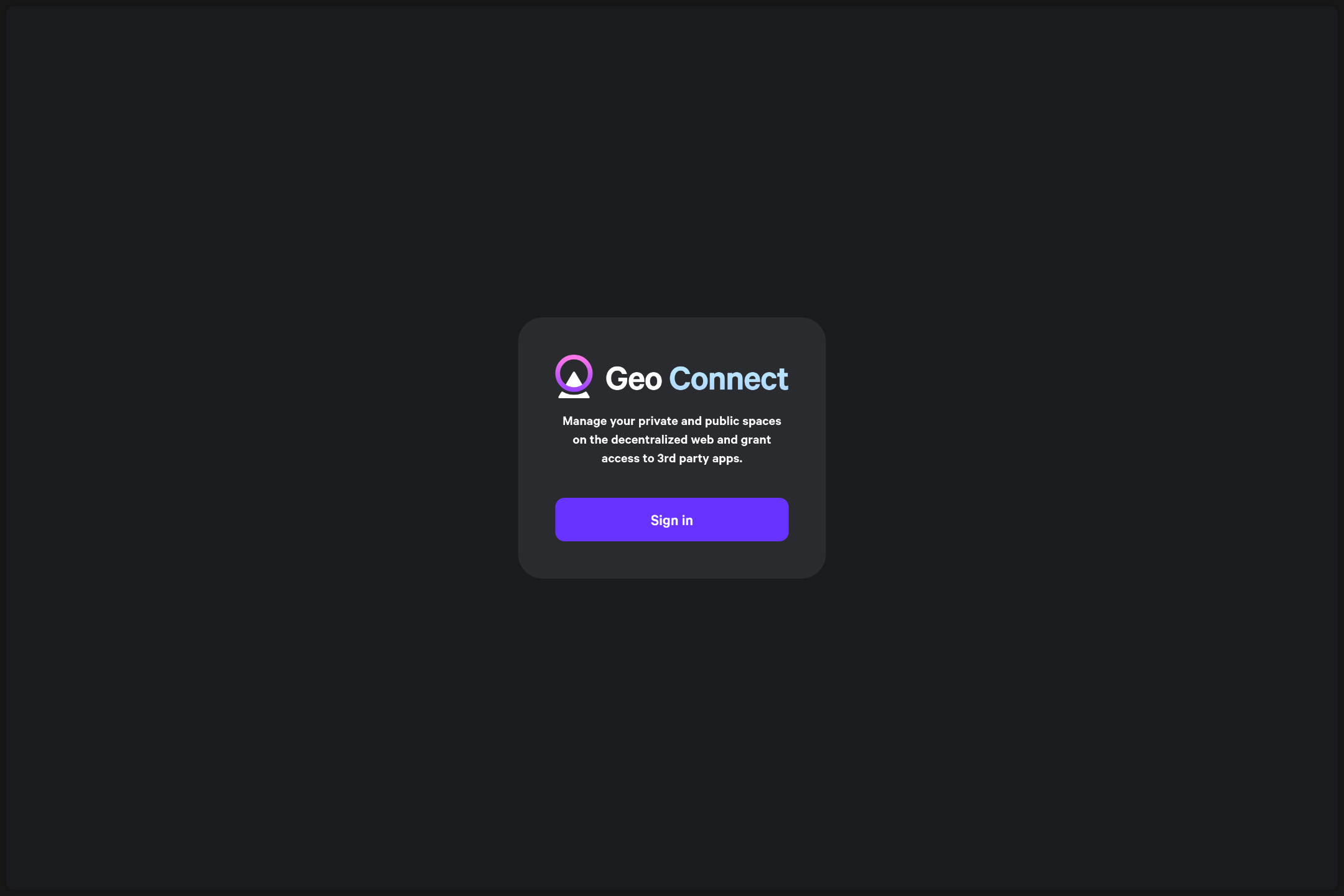 Sign in/Sign up with Geo